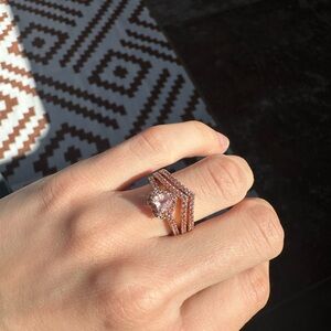 Pandora Rose Gold Heart Ring Trio